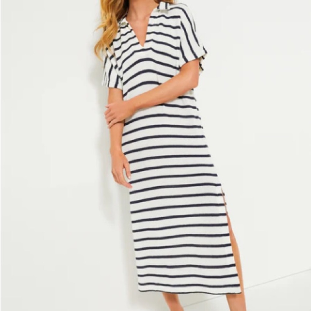 Pomander Place- French Stripe Knit Maren Polo Dress NEW NEVER WORN